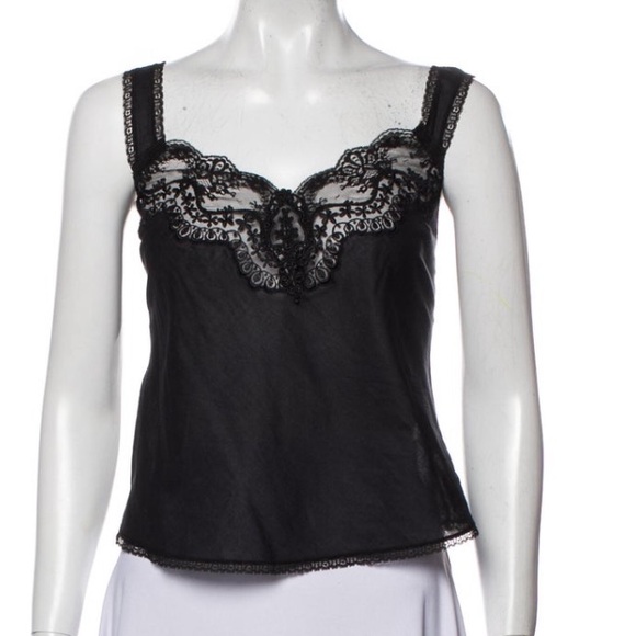 Dior Tops - Vintage Christian Dior Lace Tank Top